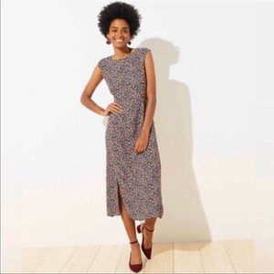 Loft Plus Lily Midi Dress Black Pattern